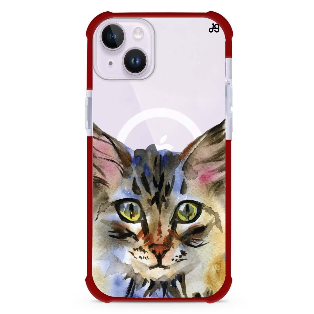 Watercolour Cat iPhone 15 Plus Magsafe 兼容超強防摔保護殼