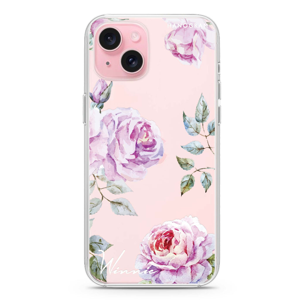 Classic Floral iPhone 15 plus 水晶透明保護殼
