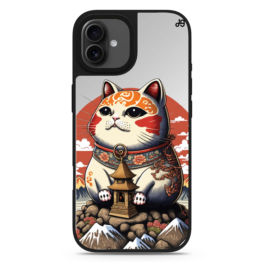 Cat with Fuji Mountain iPhone 17 貓咪鏡面手機殼 主圖設計