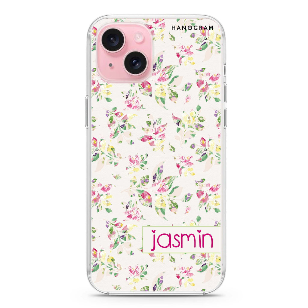Floral Rain iPhone 15 水晶透明保護殼