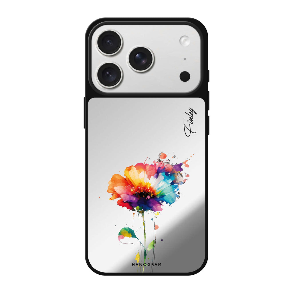 A Beautiful Watercolour Flower 鏡面手機殼