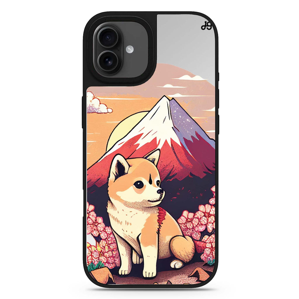 Shiba Inu & Fuji Mountain iPhone 17 日系鏡面手機殼 主圖設計