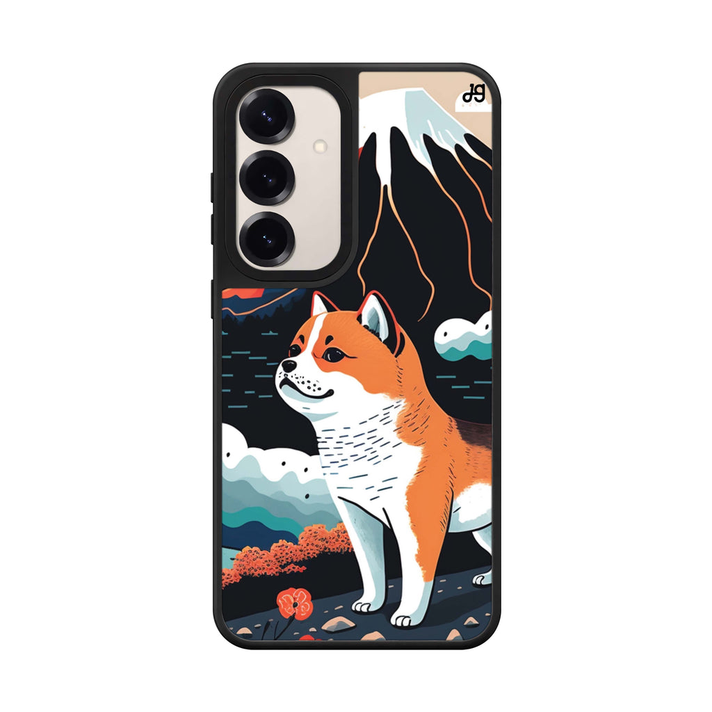 Shiba Inu with Fuji Mountain 鏡面手機殼