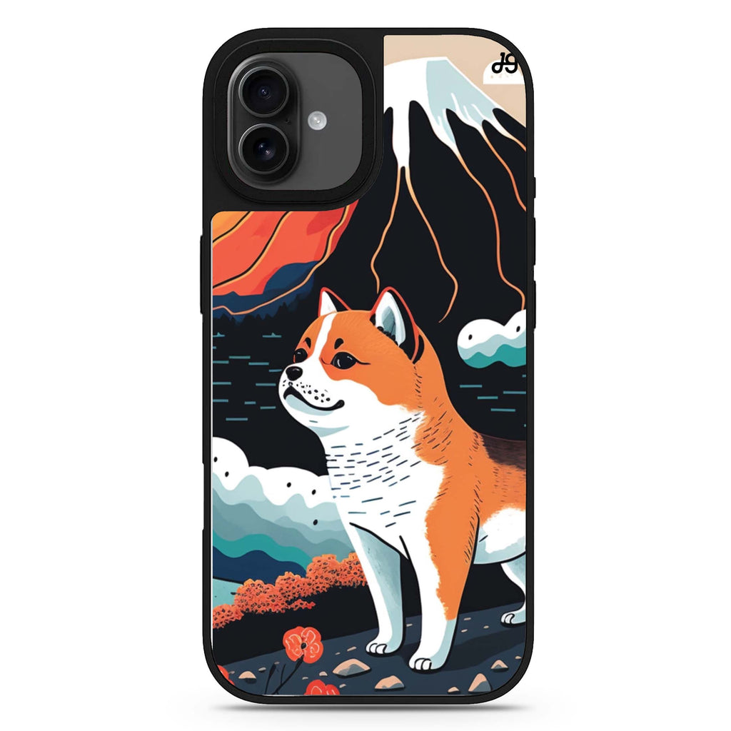 Shiba Inu with Fuji Mountain iPhone 17 日系鏡面手機殼 主圖設計