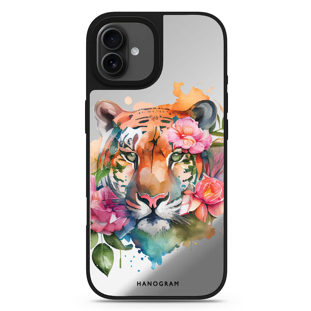 Floral Tiger iPhone 17 花卉鏡面手機殼 主圖設計