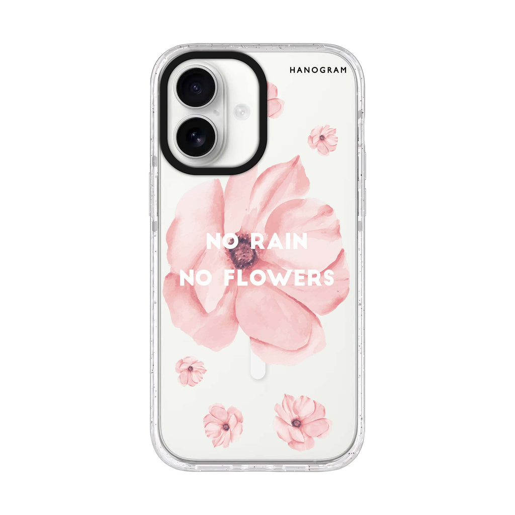 No rain No flowers iPhone 17 水晶透明保護殼正面展示