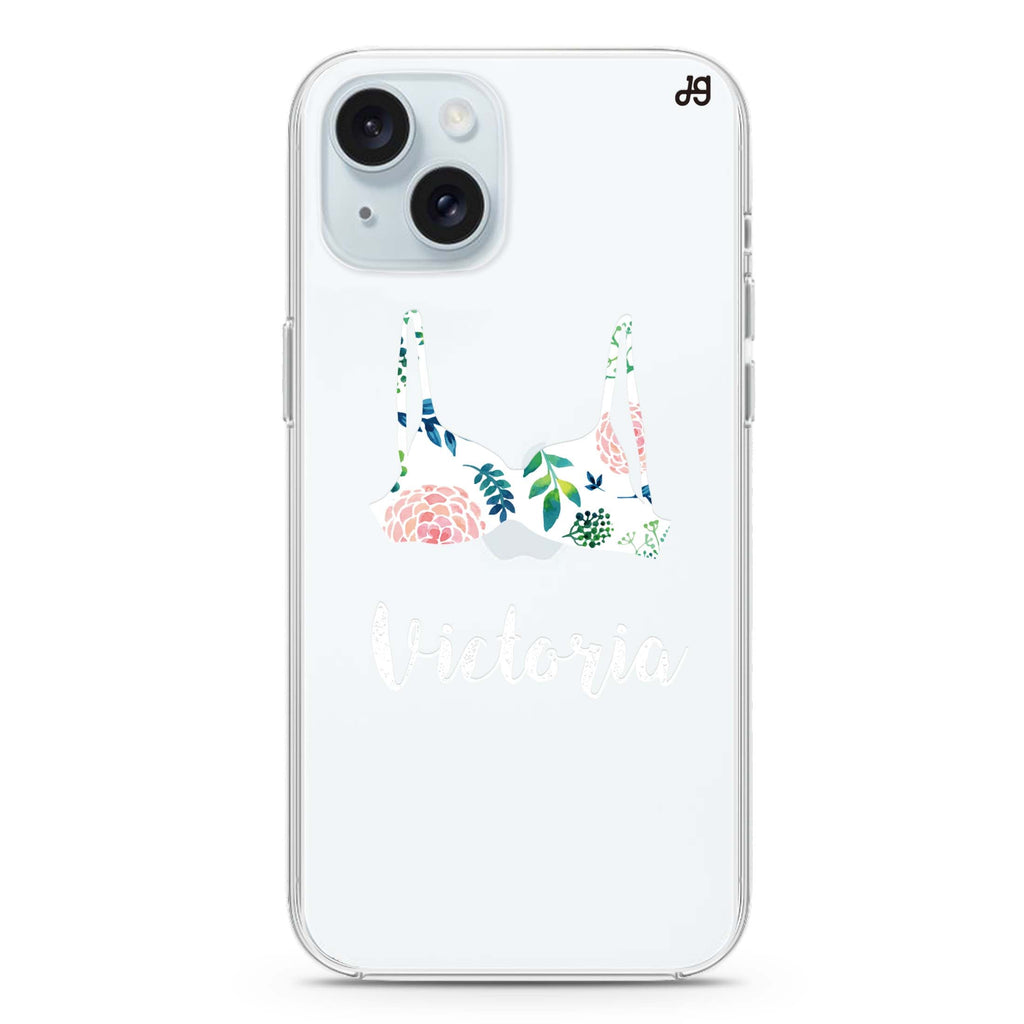 Floral Bra iPhone 15 plus 水晶透明保護殼