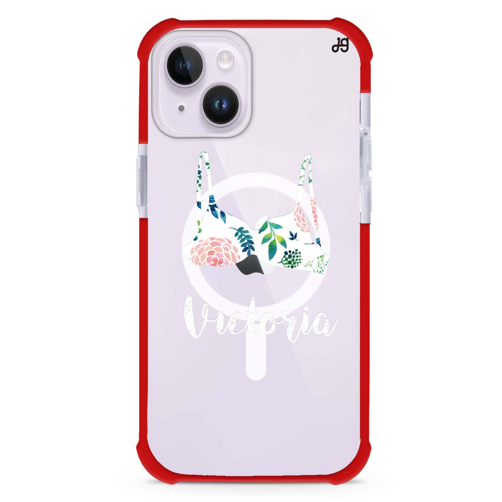 Floral Bra iPhone 15 Plus Magsafe 兼容超強防摔保護殼