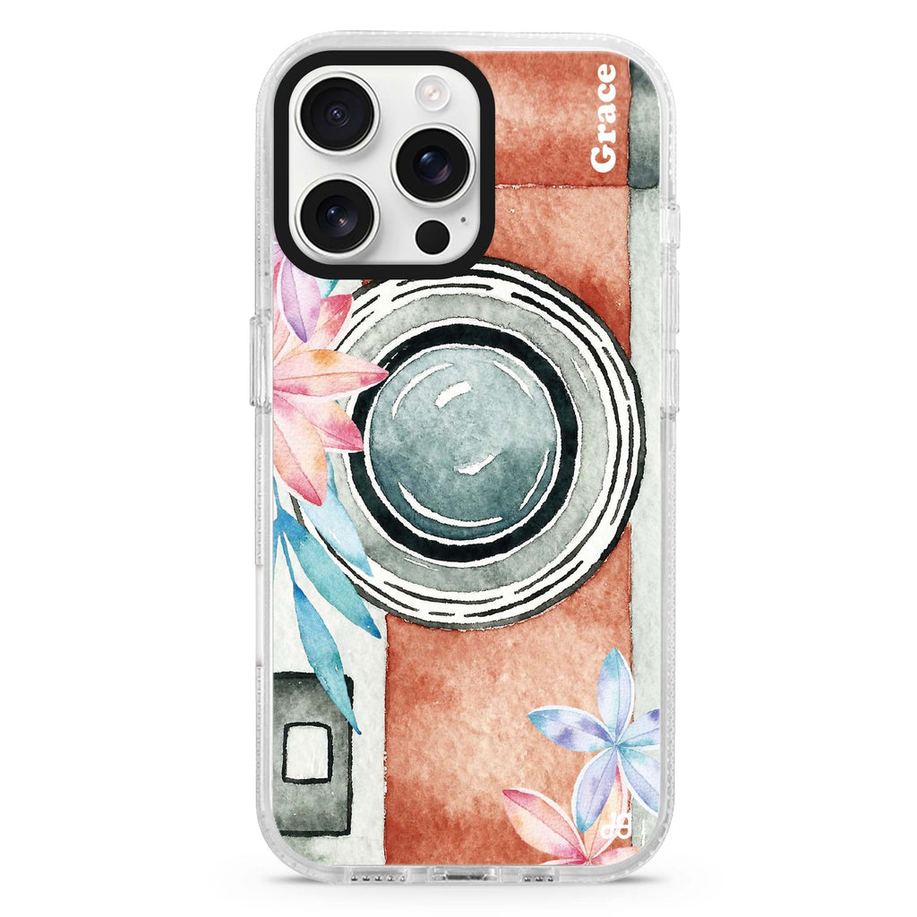 Watercolor Camera Magsafe 兼容水晶透明保護殼