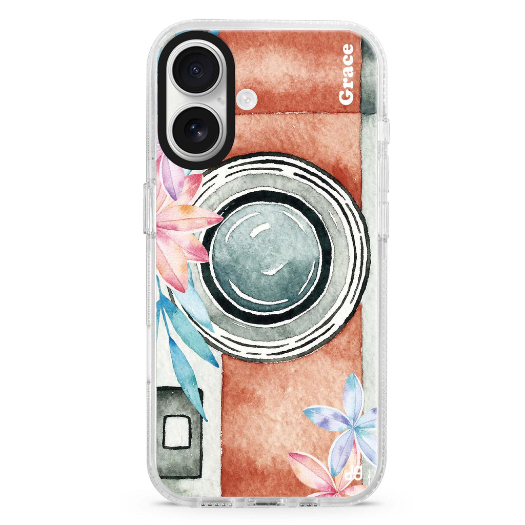 Watercolor Camera Magsafe 兼容水晶透明保護殼