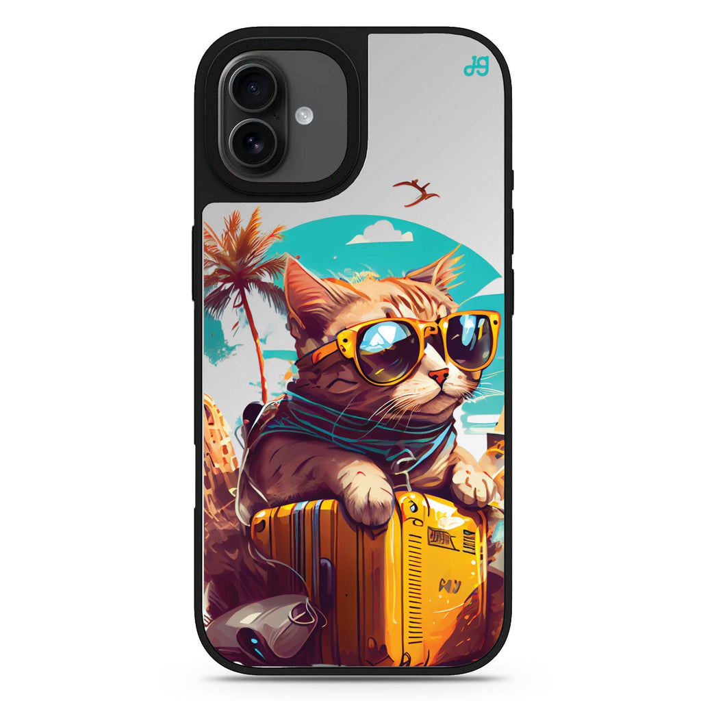 Travel Cat iPhone 17 貓咪鏡面手機殼 主圖設計