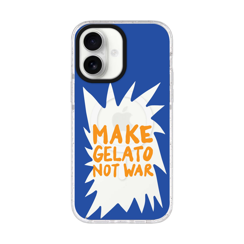 Make Gelato Not War iPhone 17 水晶透明保護殼正面展示