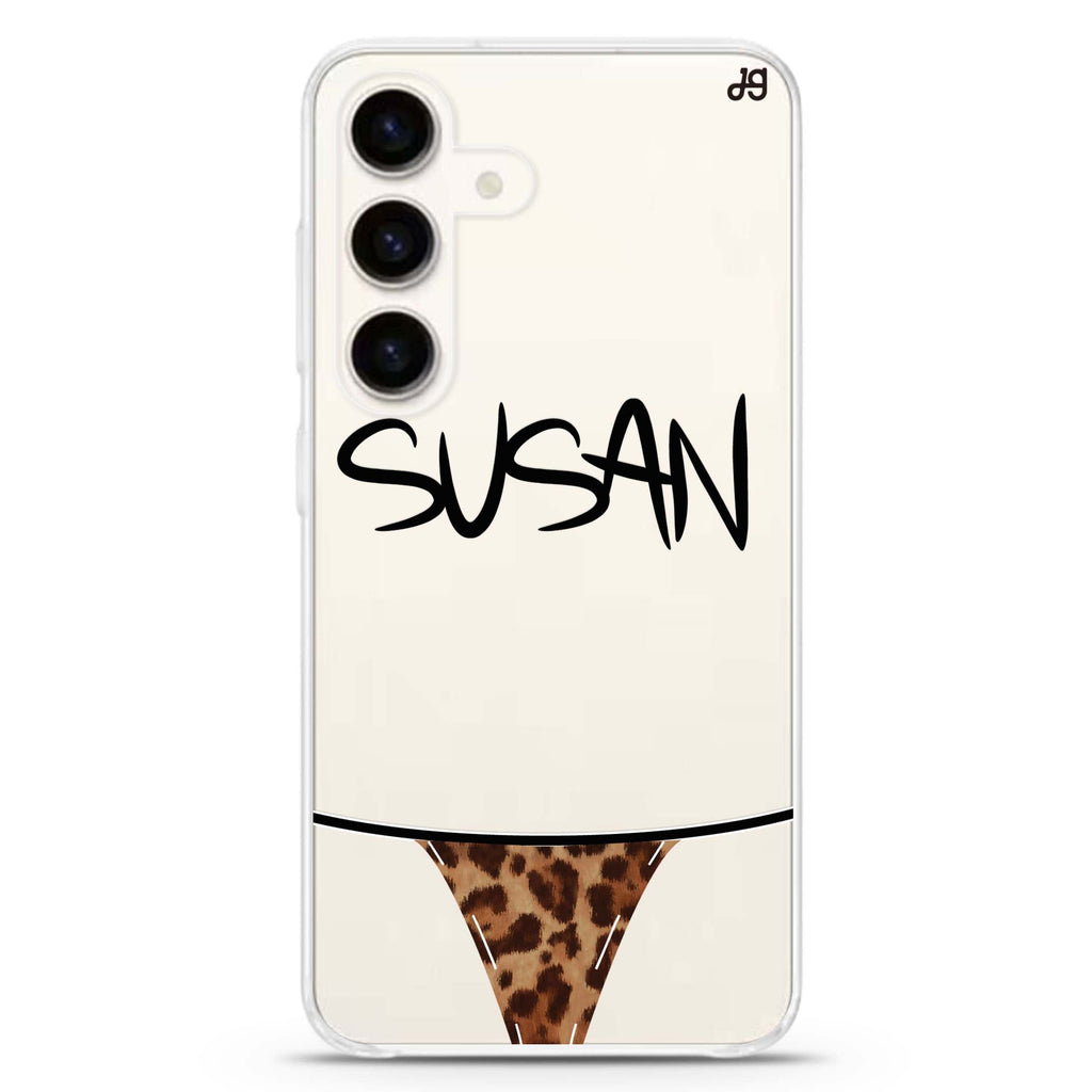 Sexy Lingerie Samsung Galaxy S26/S25/S24 可加名字水晶透明保護殼正面展示