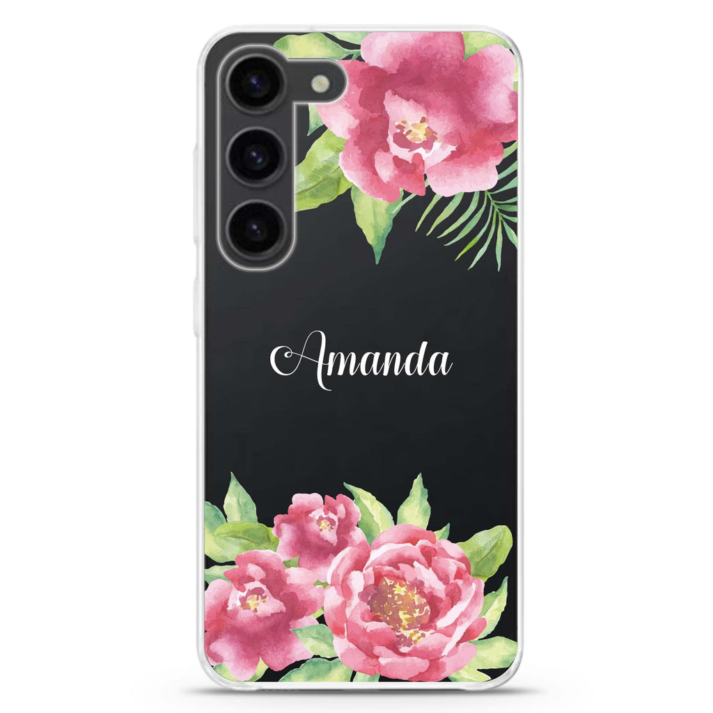 Watercolor Paeonia Samsung Galaxy 水晶透明保護殼