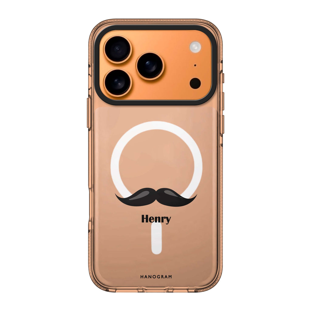Moustache iPhone 17 Pro Max MagSafe 水晶透明保護殼 插畫圖案設計 可自訂名字 圖1