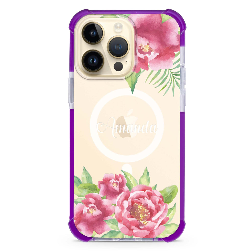 Watercolor Paeonia iPhone Magsafe 兼容超強防摔保護殼