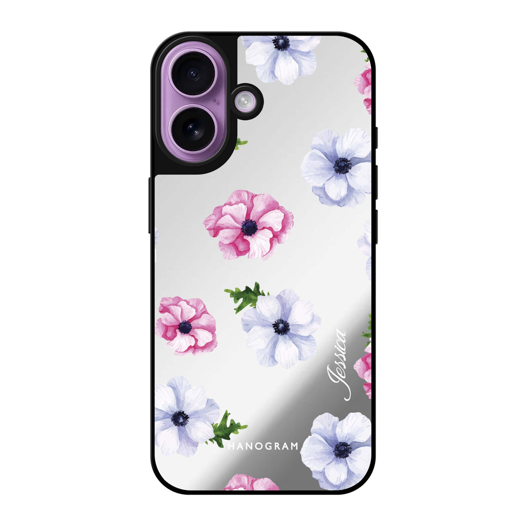 Reflective iPhone 16 Mirror Case –Ideal floral Design