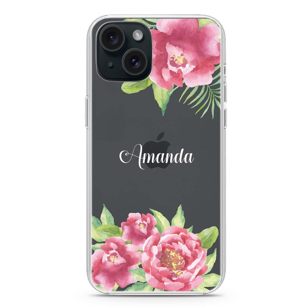 Watercolor Paeonia iPhone 15 水晶透明保護殼