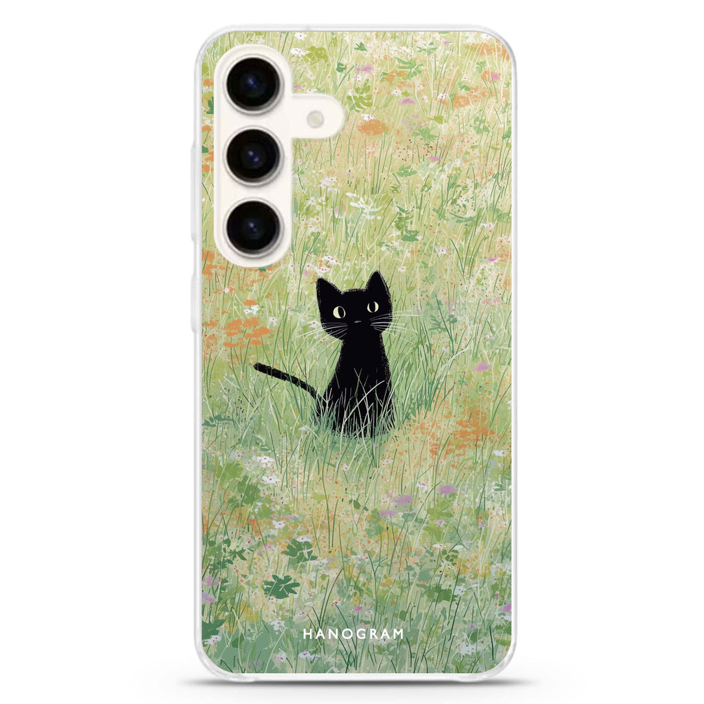 Meadow Cat Samsung Galaxy S26/S25/S24 水晶透明保護殼正面展示