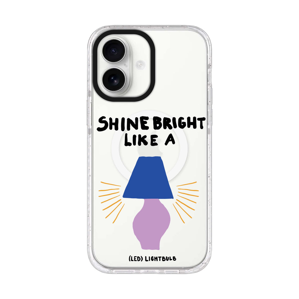 Shine Bright Like a LED iPhone 17 水晶透明保護殼正面展示