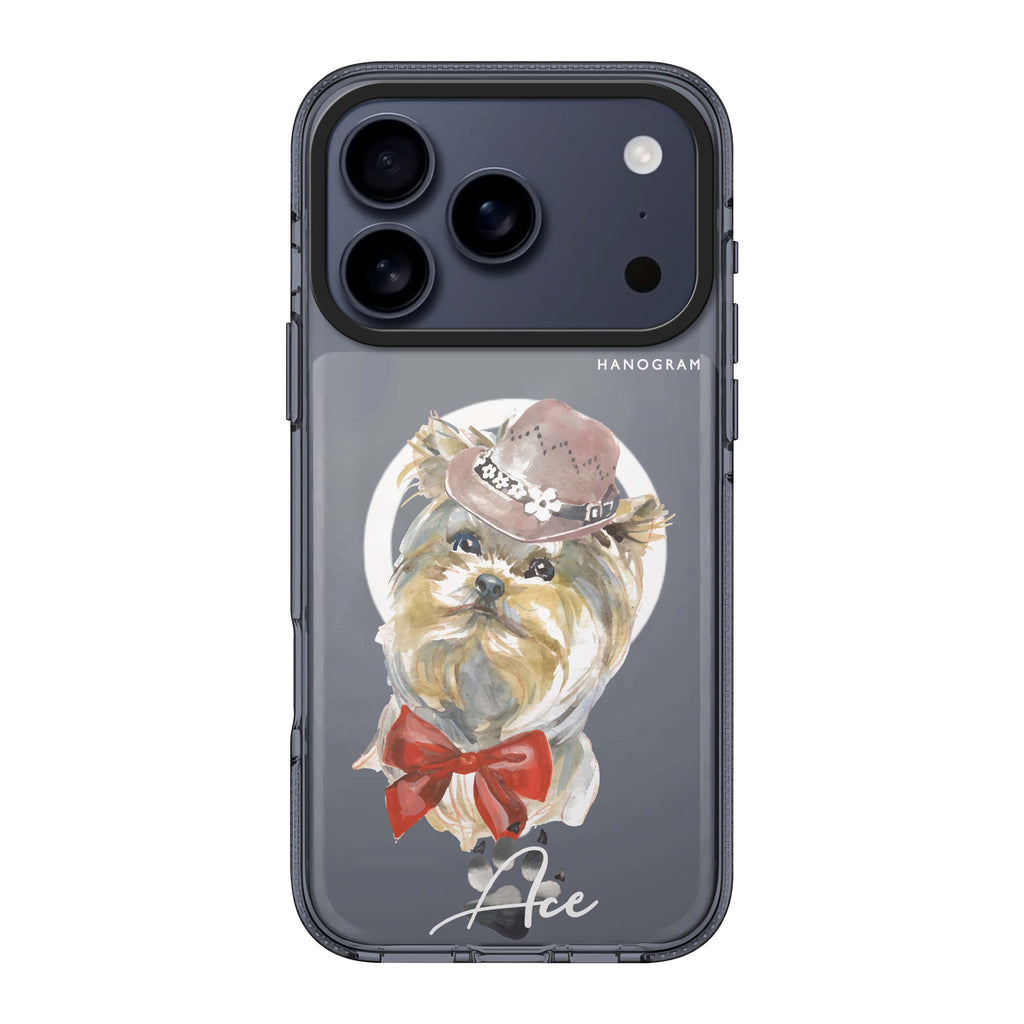 Yorkshire Terrier iPhone 17 Pro Max MagSafe 水晶透明保護殼 狗狗圖案設計 可自訂名字 圖1