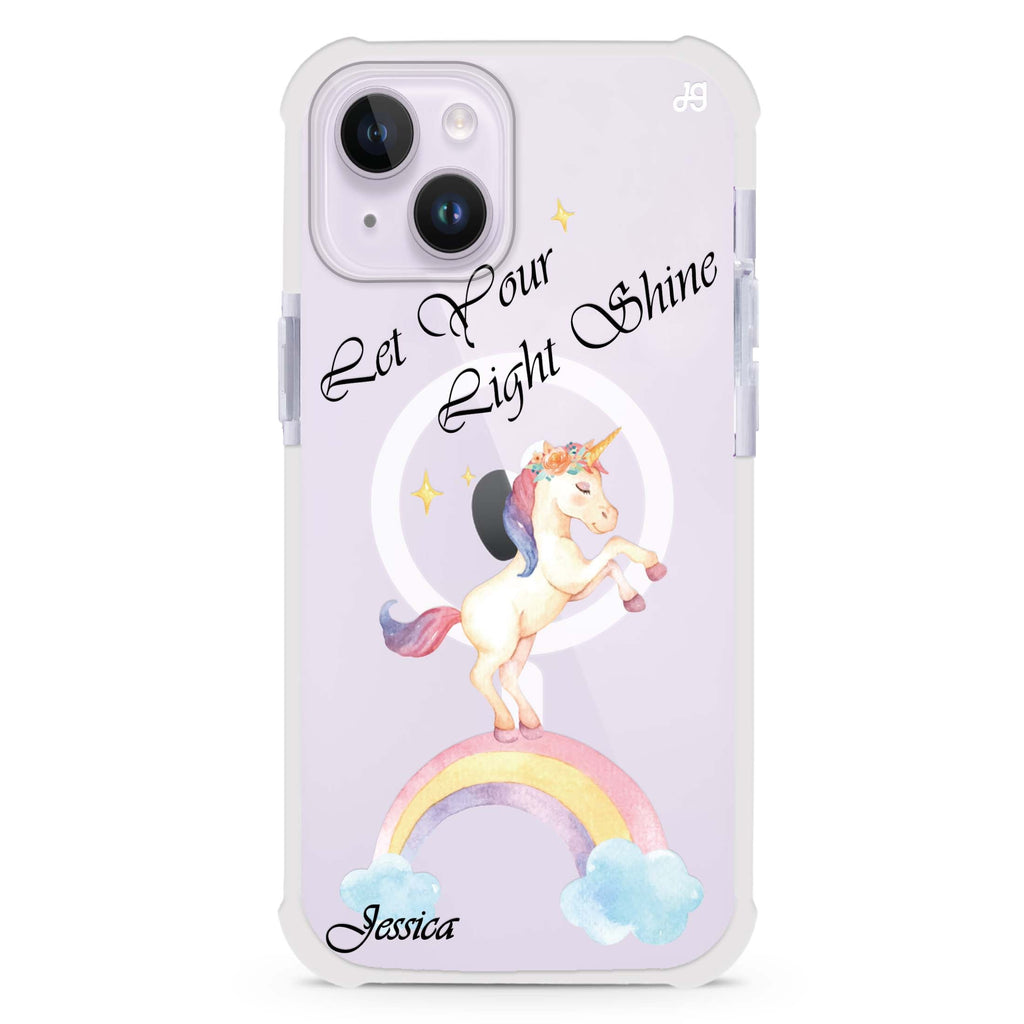 Rainbow Unicorn iPhone 15 Plus Magsafe 兼容超強防摔保護殼