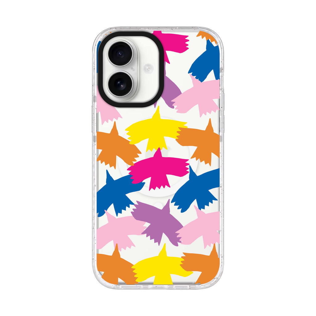 Colourful Birds iPhone 17 水晶透明保護殼正面展示