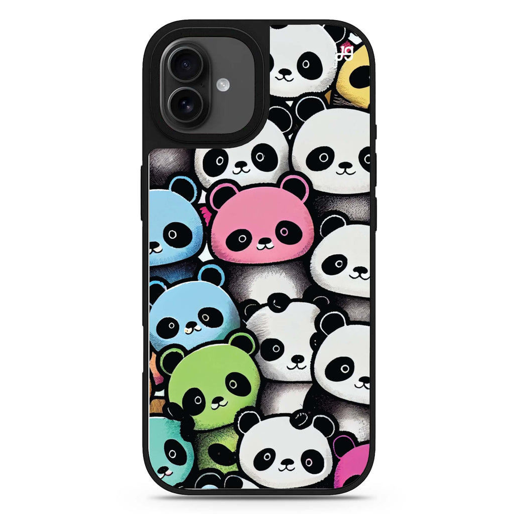 Cute Pandas iPhone 17 可愛動物鏡面手機殼 主圖設計