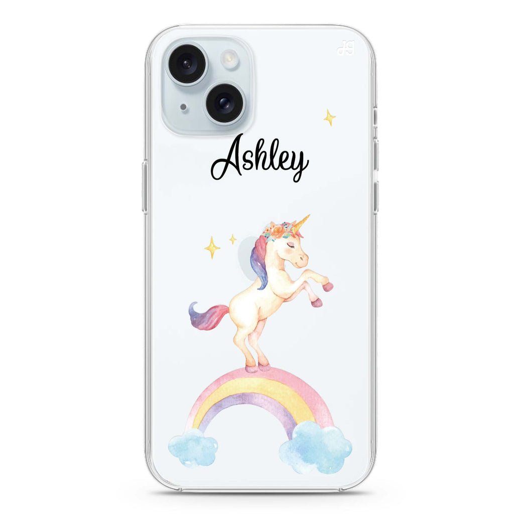 Rainbow Unicorn Unicorn iPhone 15 水晶透明保護殼