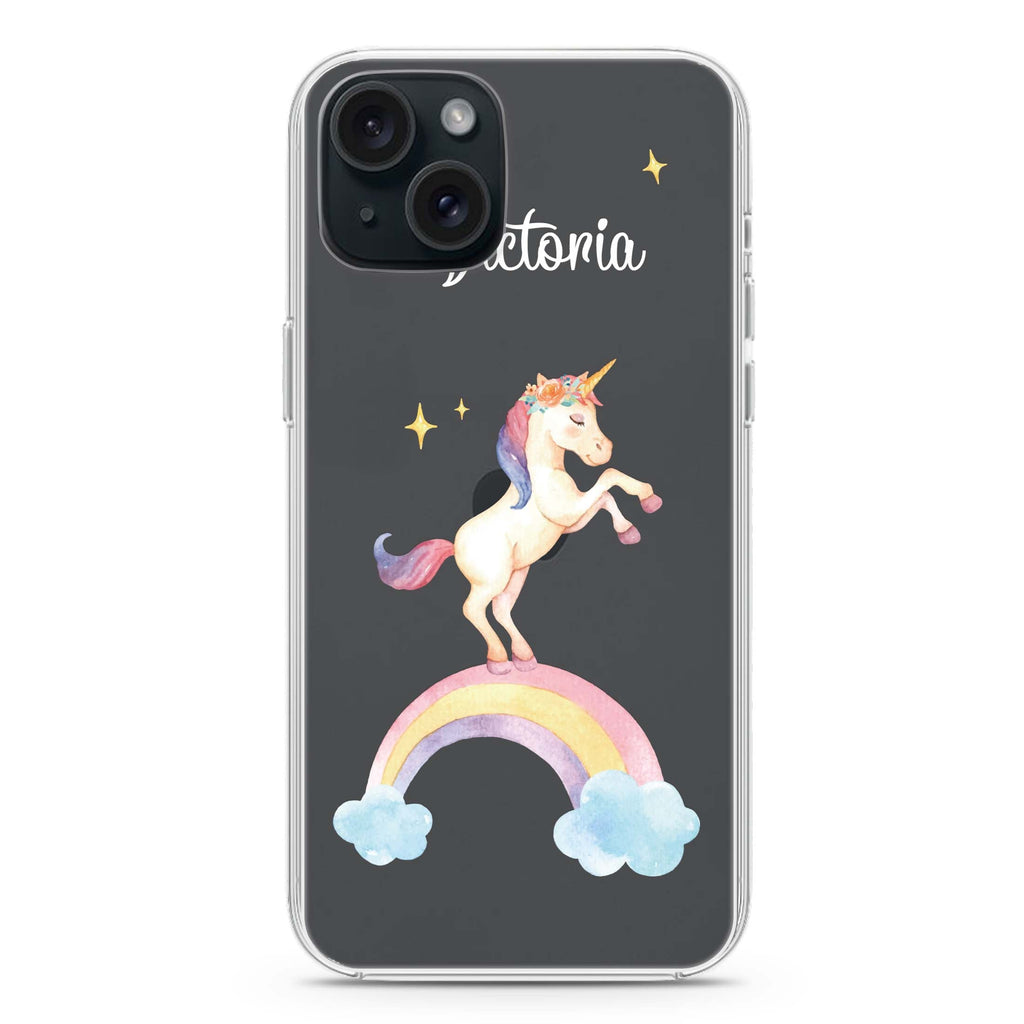 Rainbow Unicorn Unicorn iPhone 15 plus 水晶透明保護殼