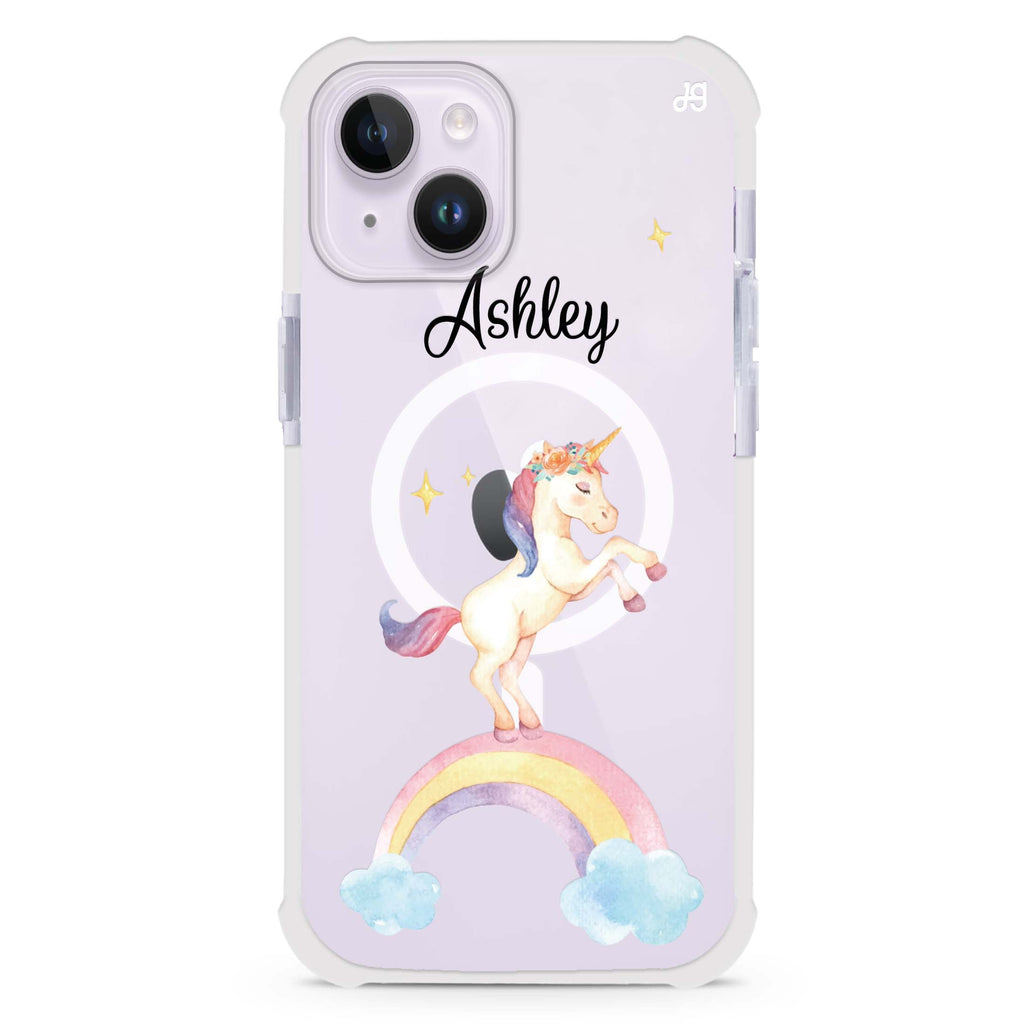 Rainbow Unicorn Unicorn iPhone 15 Plus Magsafe 兼容超強防摔保護殼