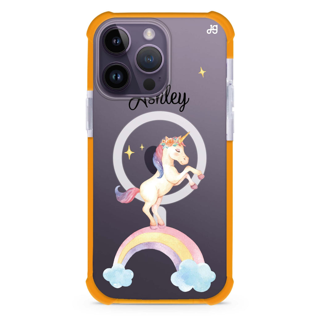 Rainbow Unicorn Unicorn iPhone Magsafe 兼容超強防摔保護殼