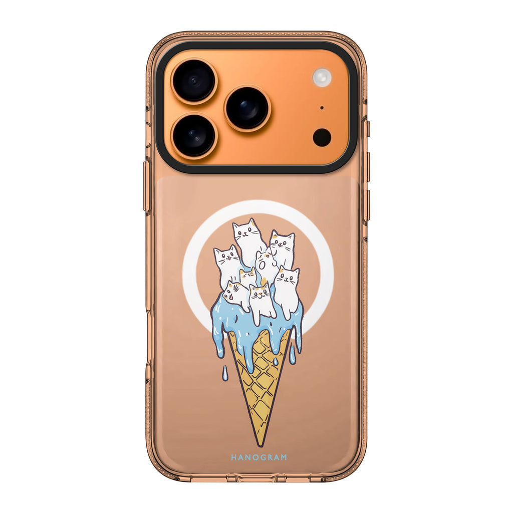 Meow Melt iPhone 17 Pro Max MagSafe 水晶透明保護殼 貓圖案設計 圖1