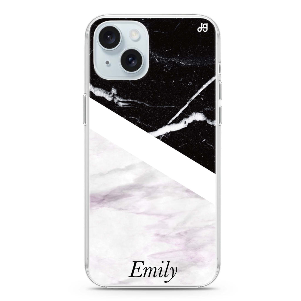 Black & White Marble iPhone 15 水晶透明保護殼