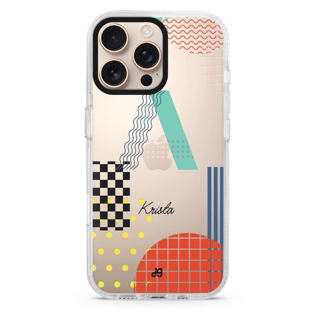 Memphis Monogram iPhone 16 Pro & 16 Pro Max Case - Personalized and Stylish Protection