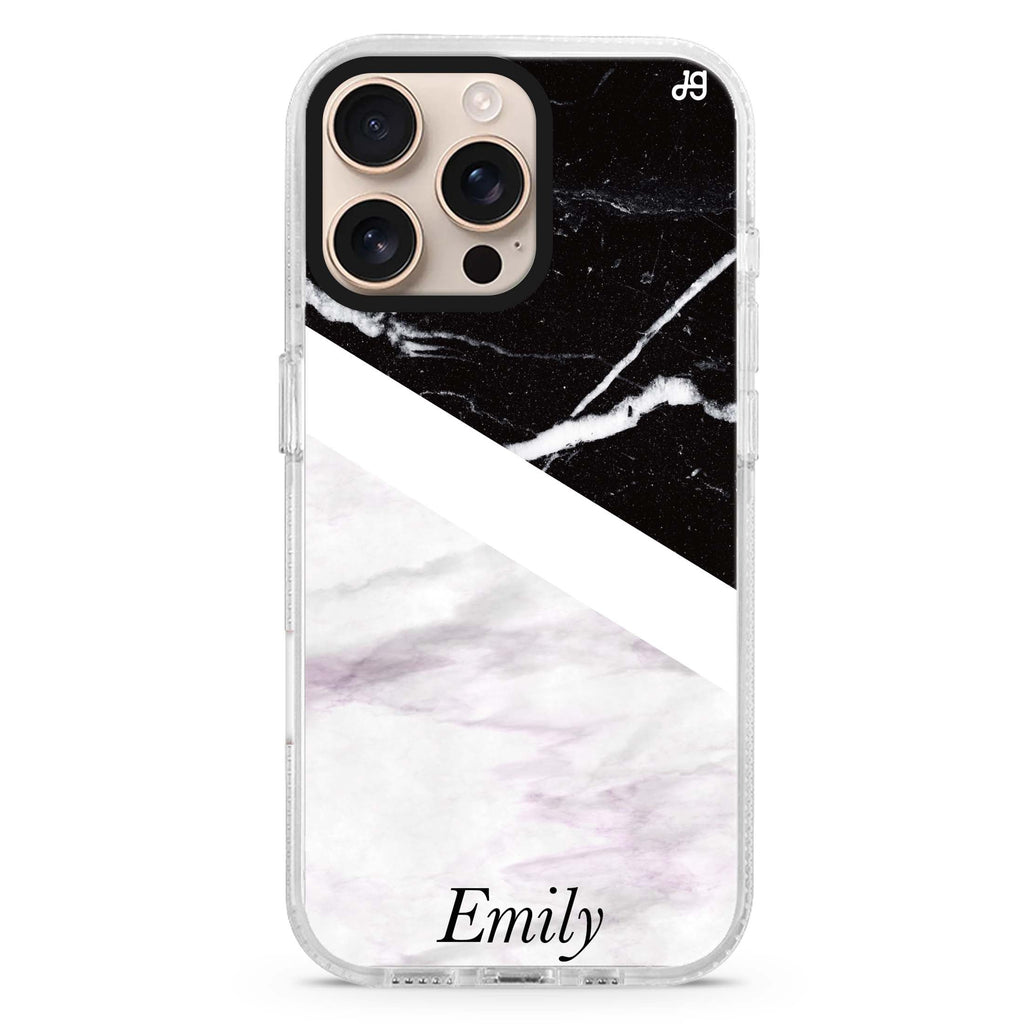 Black & White Marble iPhone 16 Pro & 16 Pro Max Case - Personalized and Stylish Protection