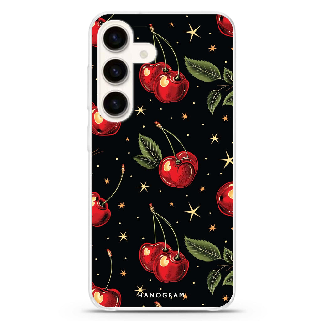 Cherry Harmony Samsung Galaxy S26/S25/S24 水晶透明保護殼正面展示