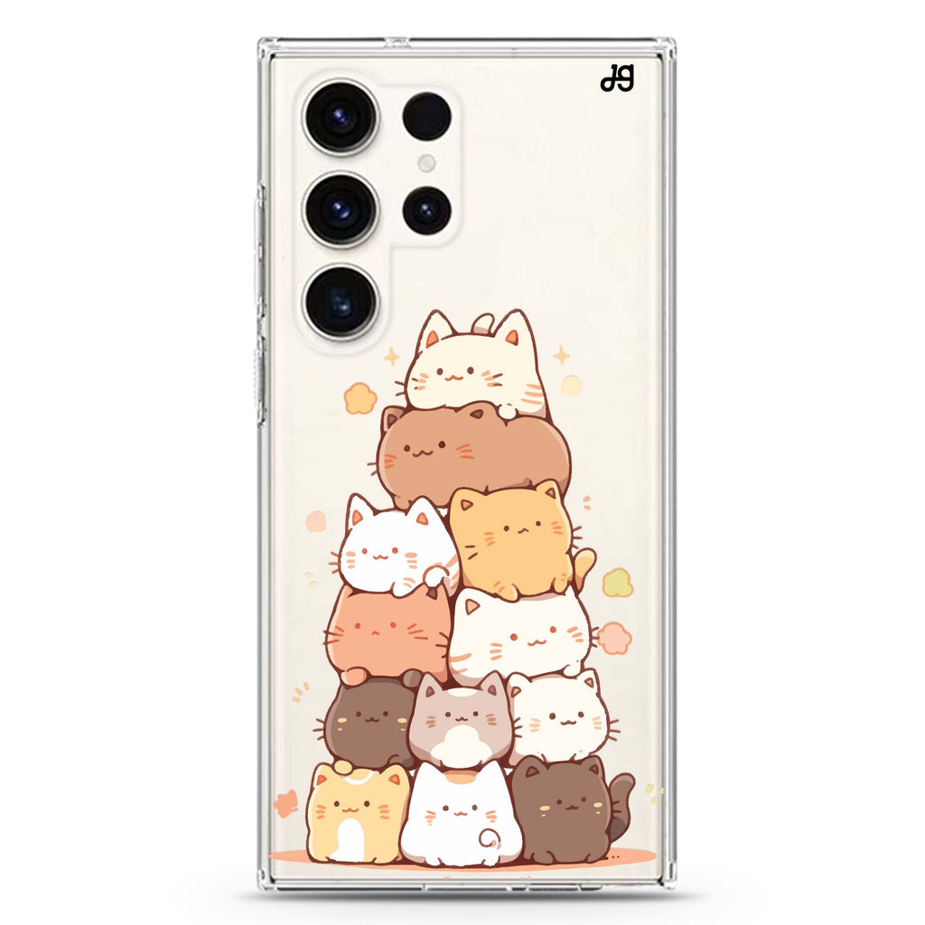 Kitty Cluster Samsung Galaxy Ultra 透明保護殼，適用 S26/S25/S24/S23 Ultra，圖1