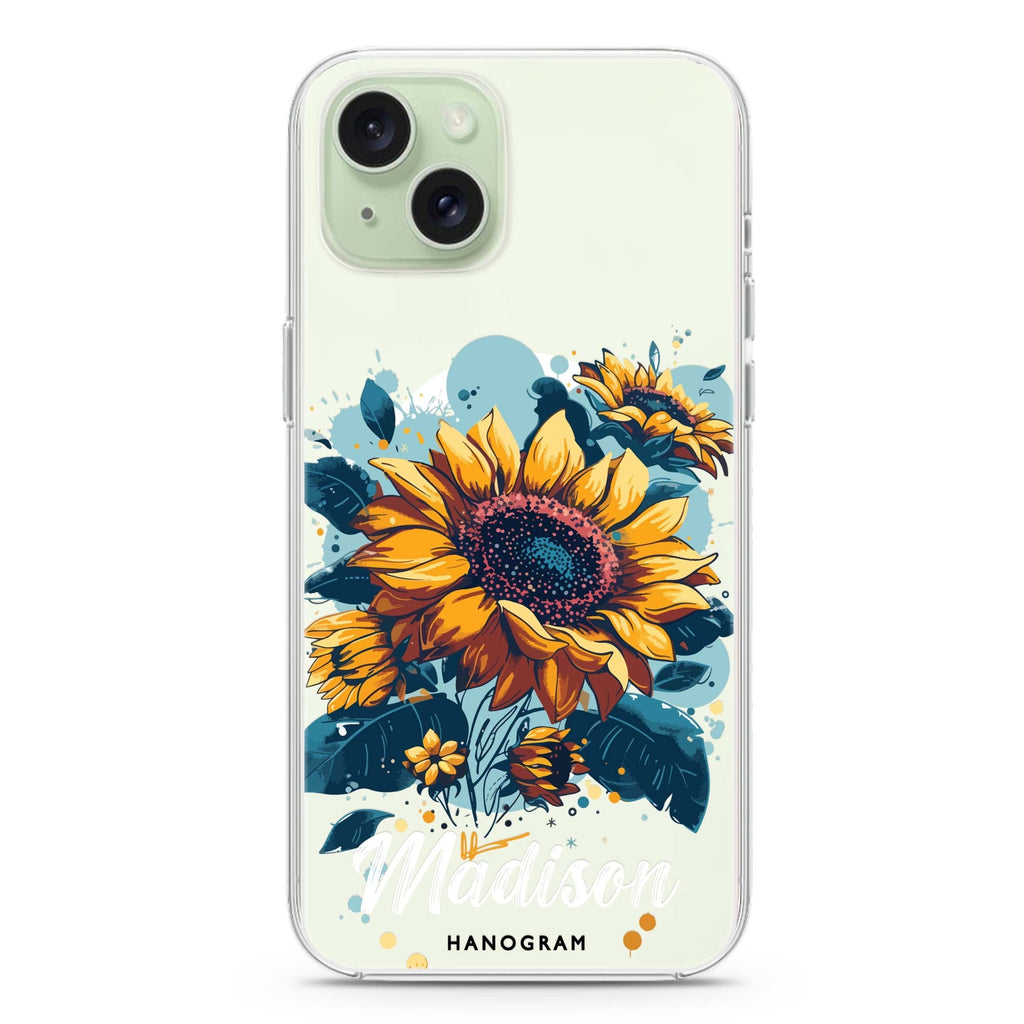 Sun-Kissed Petals iPhone 15 Plus Magsafe 兼容水晶透明保護殼