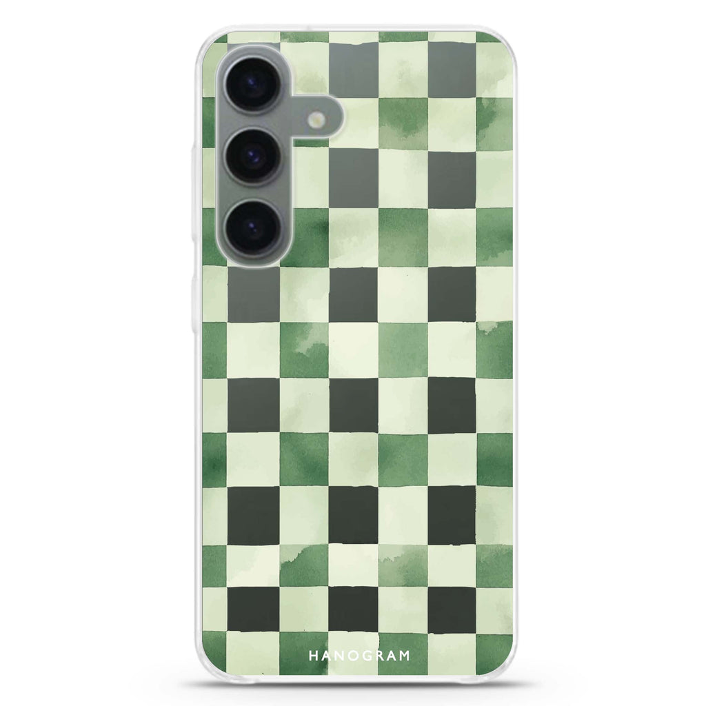 Meadow Checks Samsung Galaxy S26/S25/S24 水晶透明保護殼正面展示