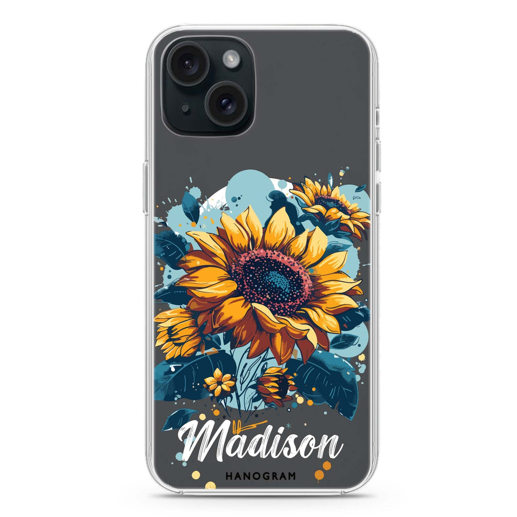 Sun-Kissed Petals iPhone 15 Magsafe 兼容水晶透明保護殼