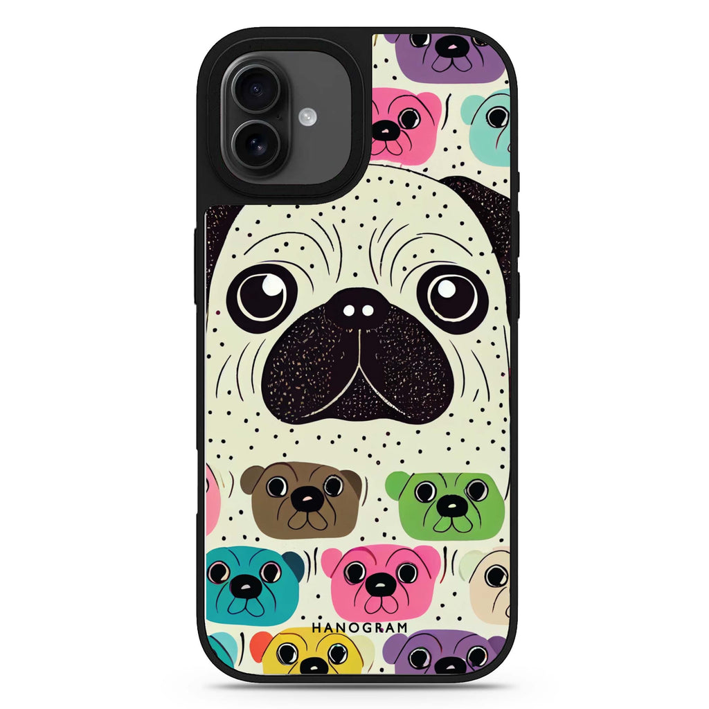 Pug Face iPhone 17 鏡面手機殼 主圖設計