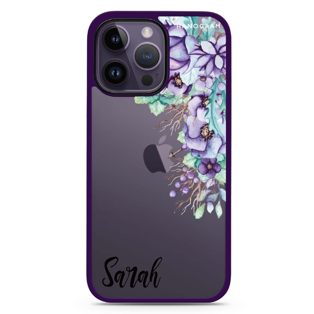 Purple Floral 防衝擊保護殼