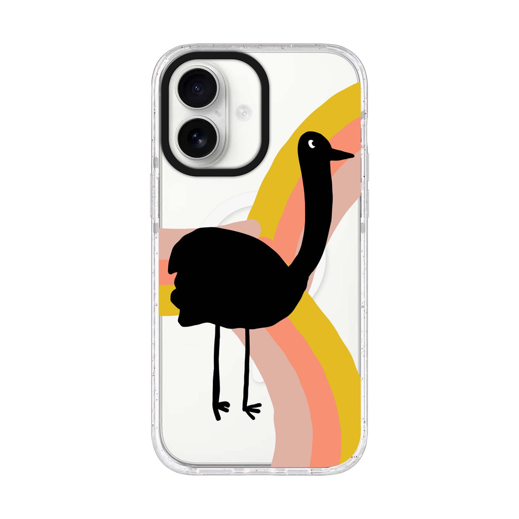Rainbow Bird iPhone 17 水晶透明保護殼正面展示