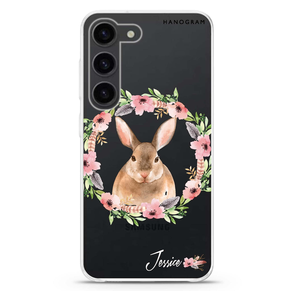 Floral Rabbit Samsung Galaxy 水晶透明保護殼