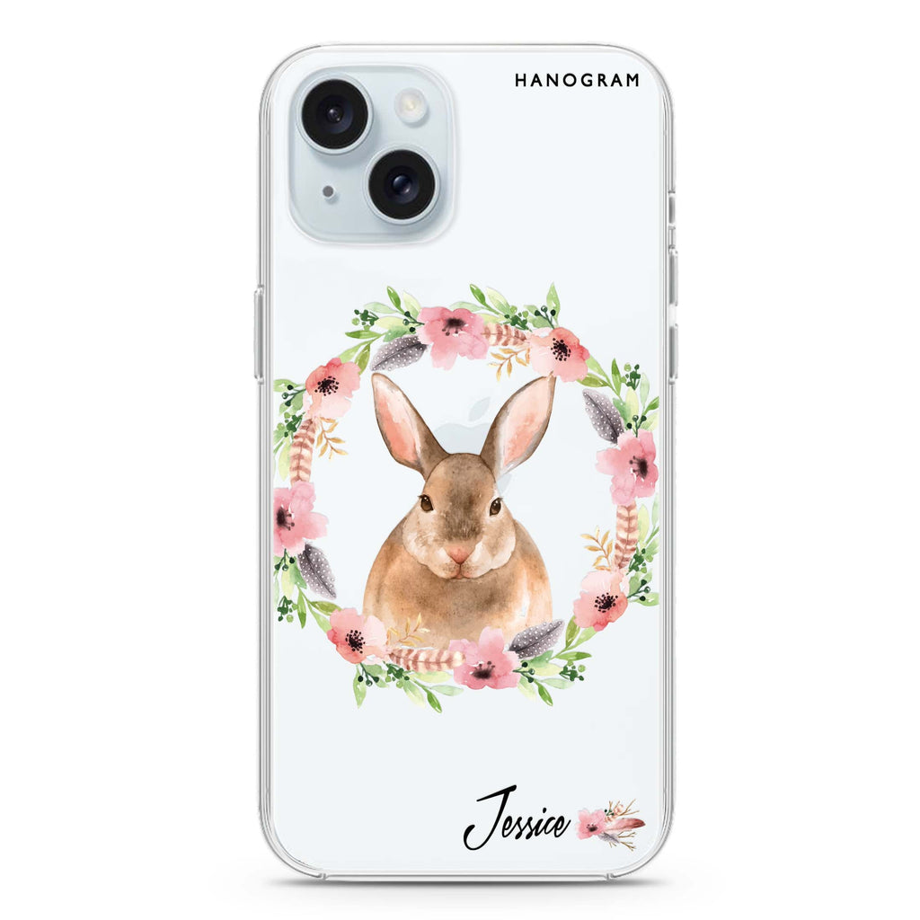 Floral Rabbit iPhone 15 水晶透明保護殼