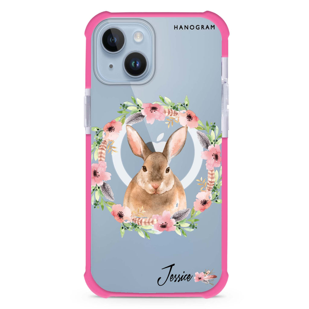 Floral Rabbit iPhone 15 Plus Magsafe 兼容超強防摔保護殼