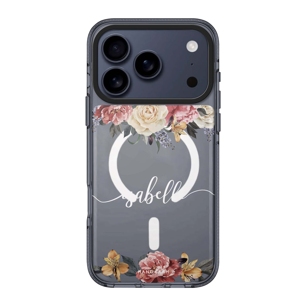 Art of Classic Floral iPhone 17 Pro Max MagSafe 水晶透明保護殼 花卉圖案設計 可自訂名字及字色 圖1