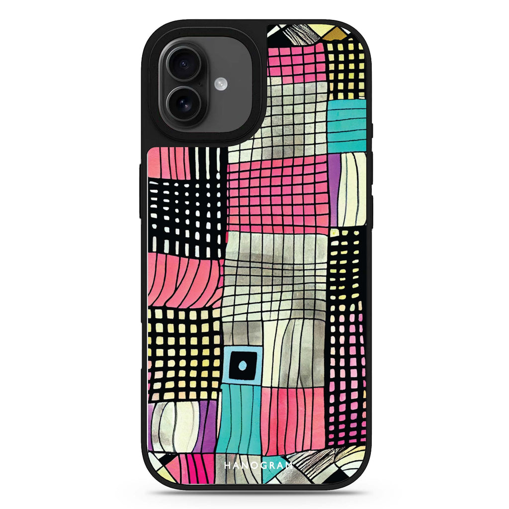 Abstract Checked Pattern iPhone 17 彩色鏡面手機殼 主圖設計