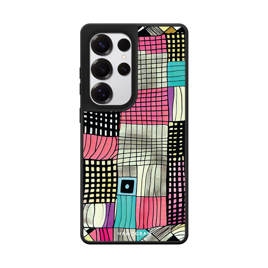 Abstract Checked Pattern 鏡面手機殼